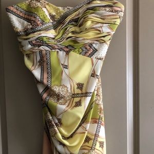 Kay Unger strapless dress beaded top
